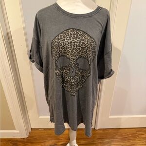 Torrid Mineral Wash Cheetah Skull Tee